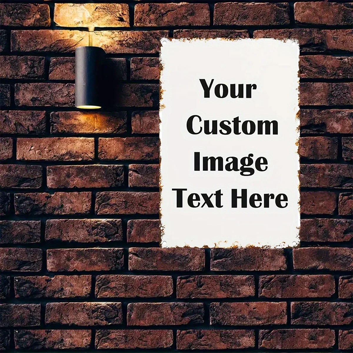 Wine Tag Label - Custom Photo & Text Tin Sign