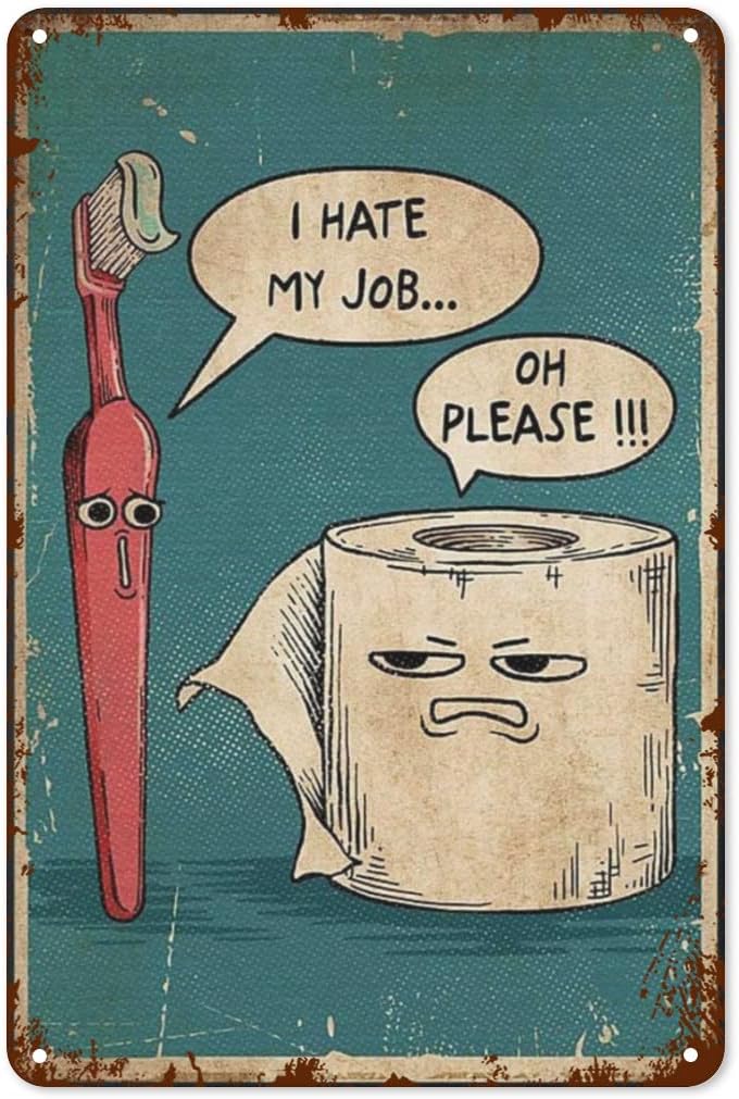 Wine Tag Label - Vintage Metal Tin Sign I Hate