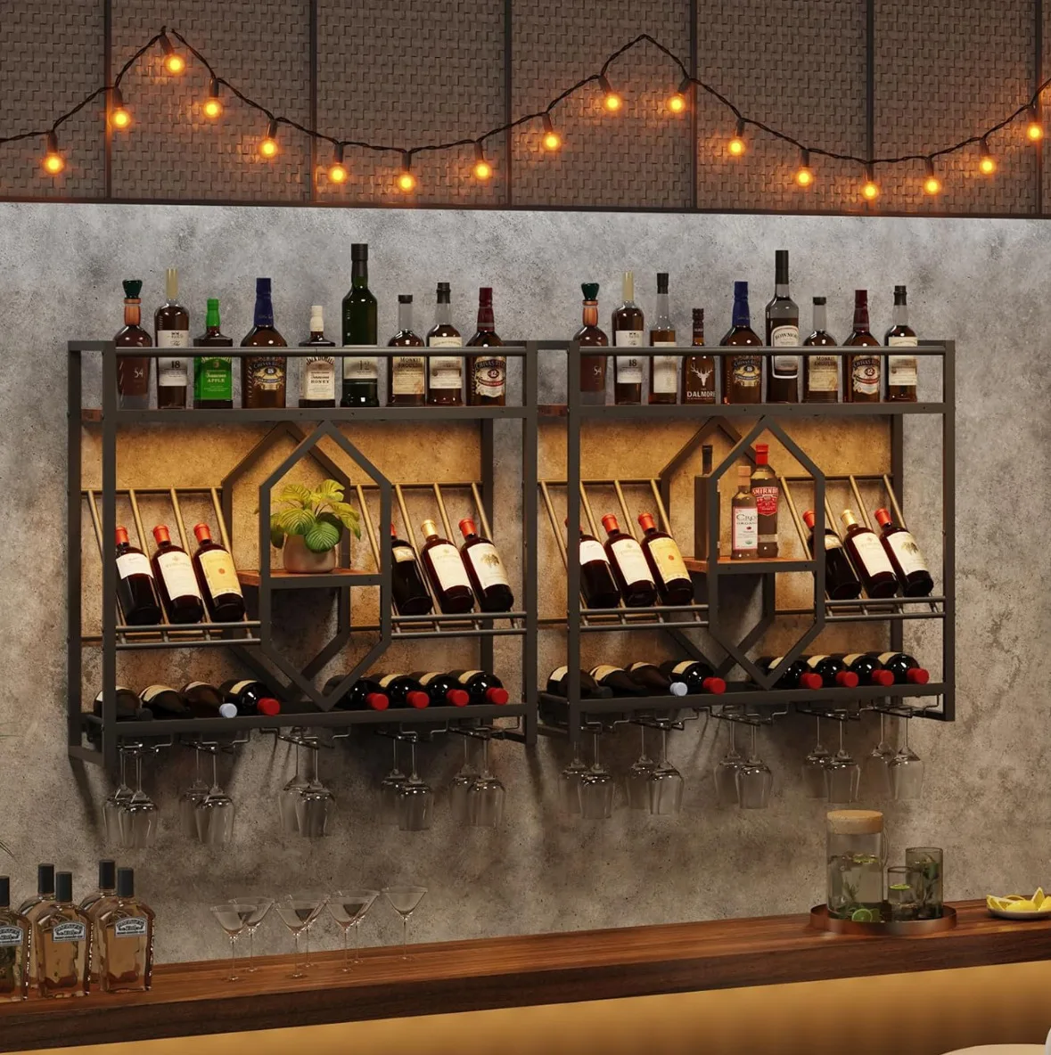 Wrought iron bar wine rack, wa - Wine Rack Wall Mount review and price