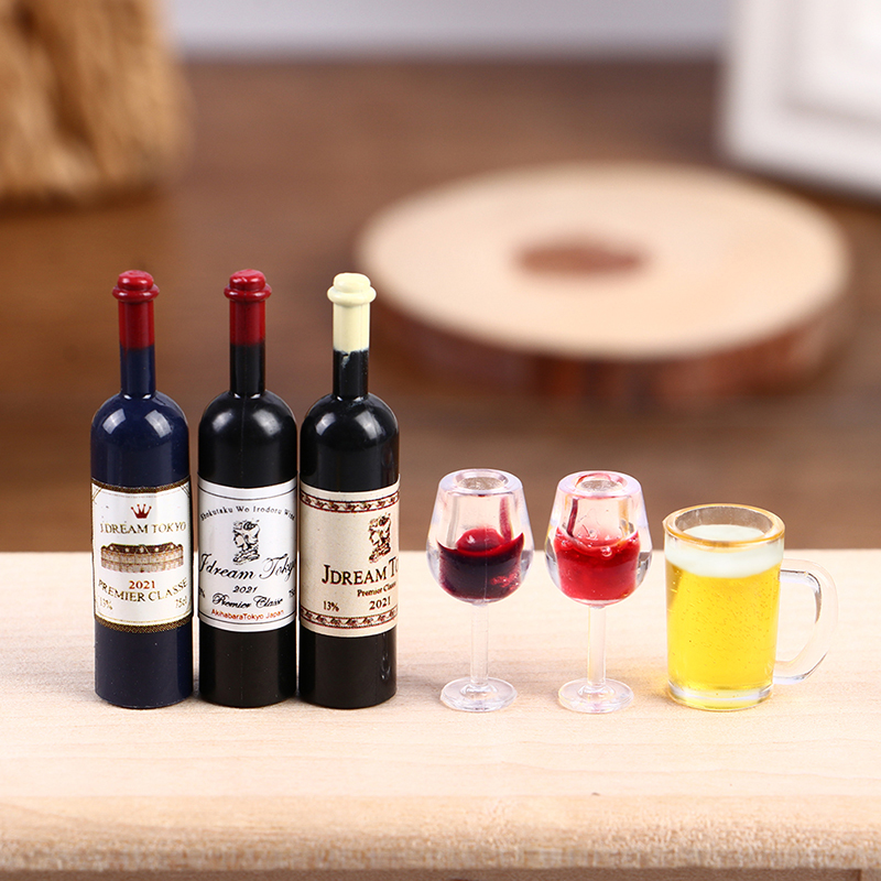 5 Pcs 1:12 Dollhouse Miniature - Wine Beer Europe review and price