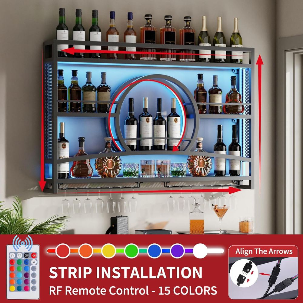 3-Tiers 46in Wine Rack Wall Mo - Wine Rack Wall Mount review and price
