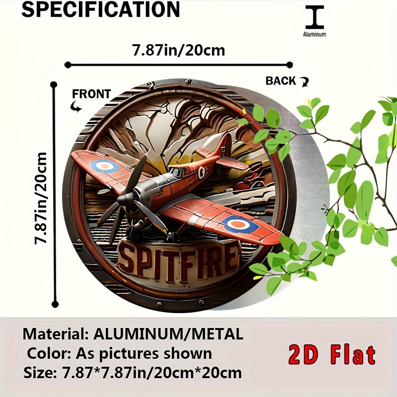 2D Flat - 1pc Vintage Spitfire - Wine Tag Label review and price